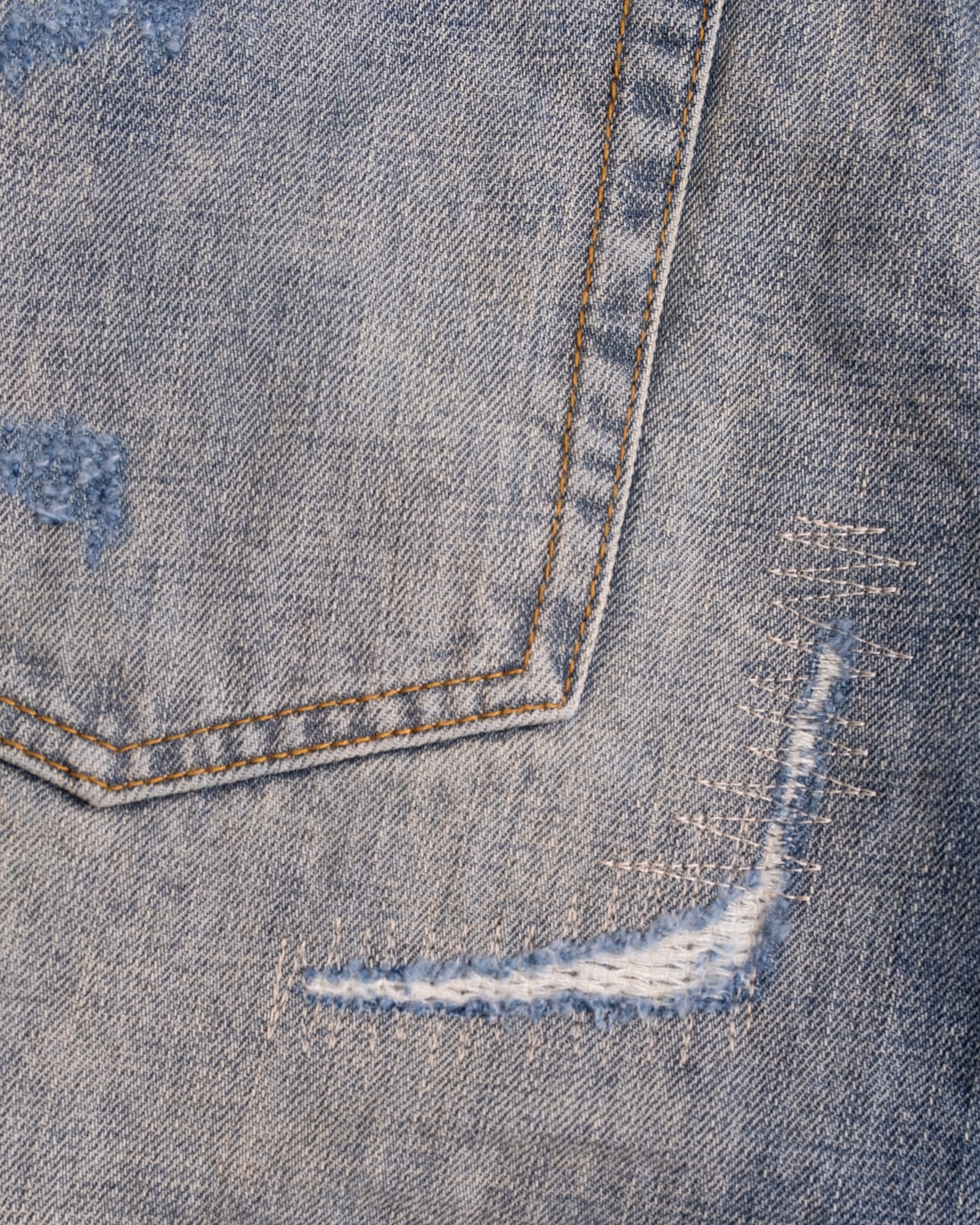 BLUE REPAIRED (JAPANESE SELVEDGE)