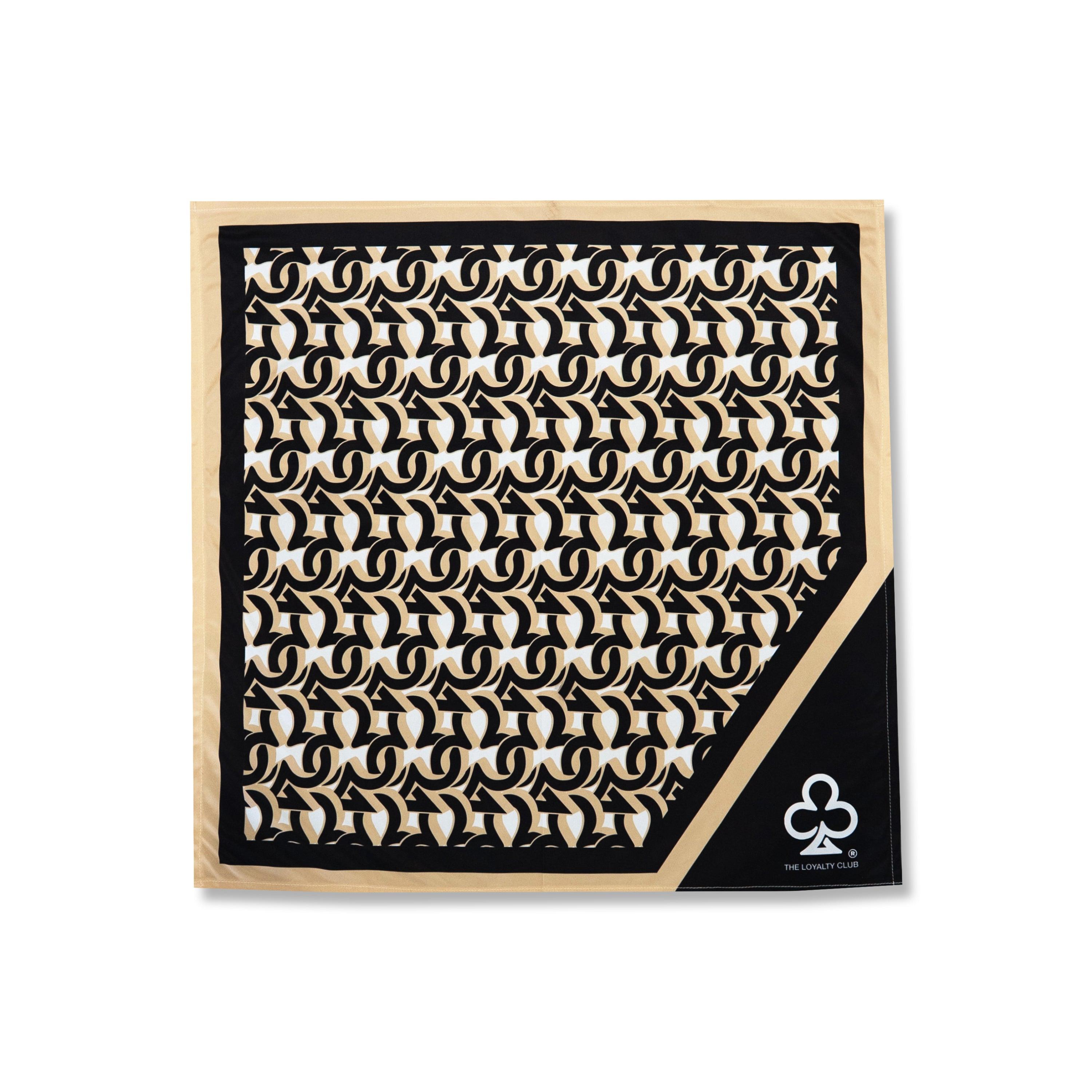 SILK SCARF (BLACK & GOLD)