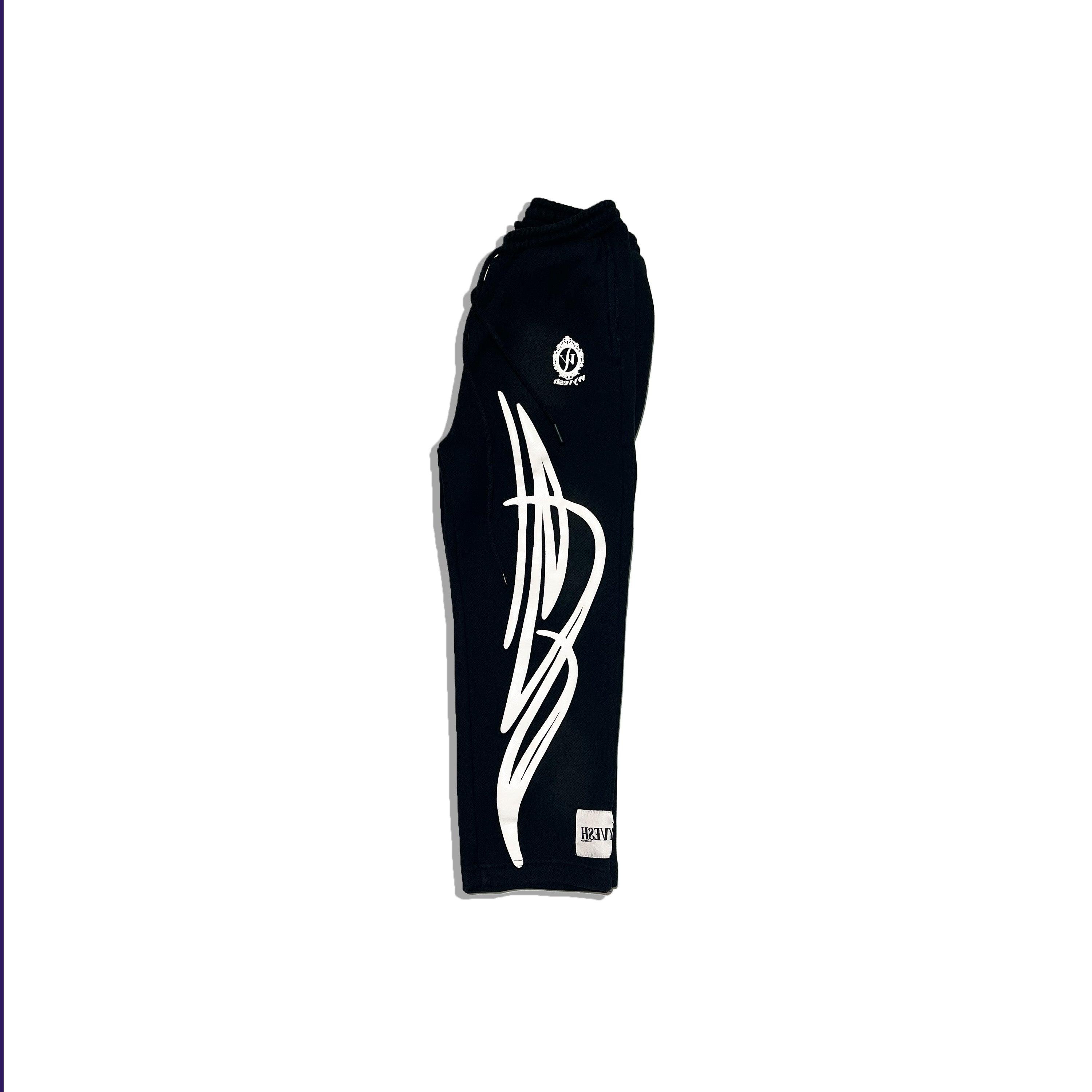 MEN BLACK / WHITE PUFF PRINT PANTS