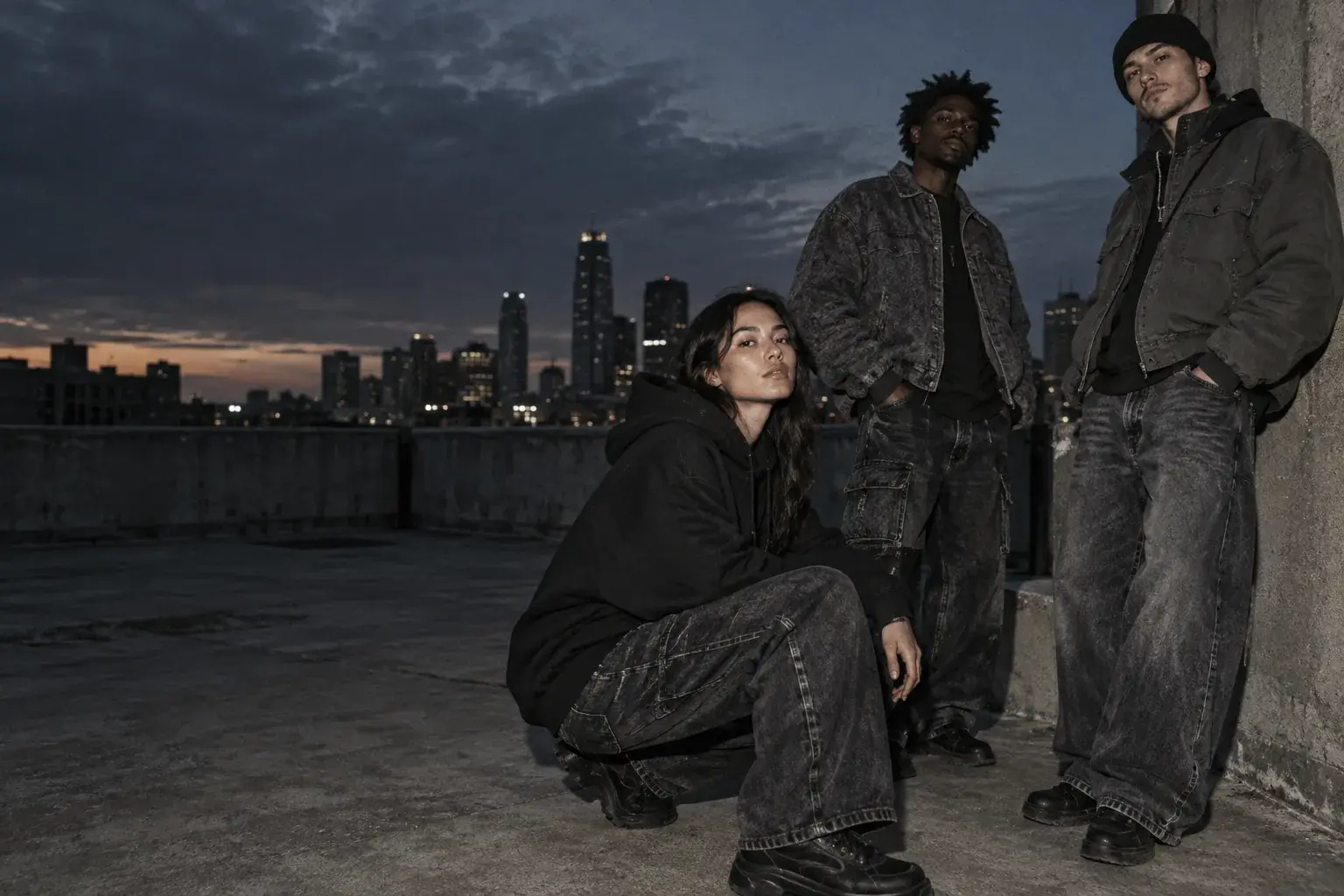 Sickworld streetwear editorial on a city rooftop