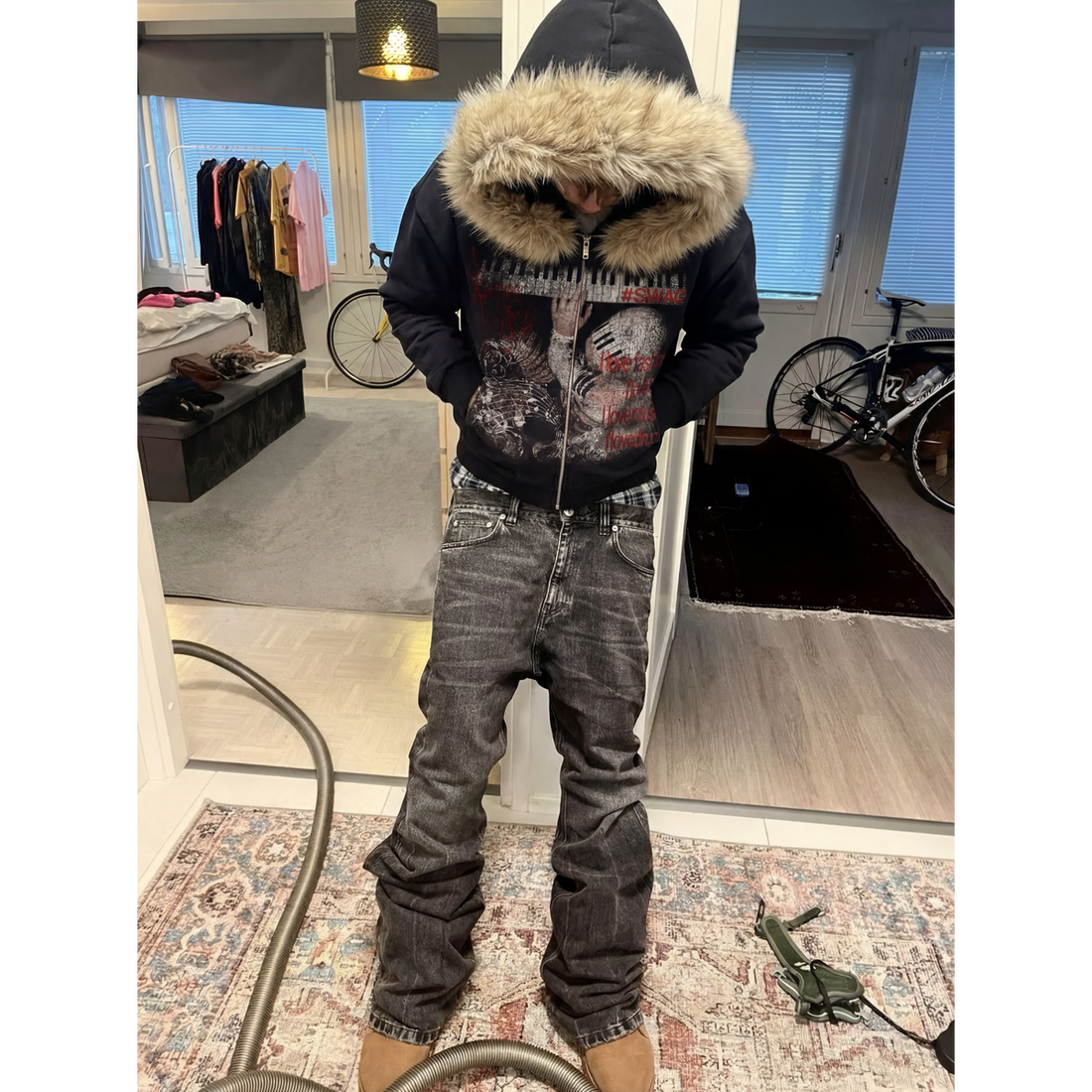 Keys Furr Black Cropped 400GSM Zip-Up Hoodie Streetwear Graphic Y2K Unisex Cotton