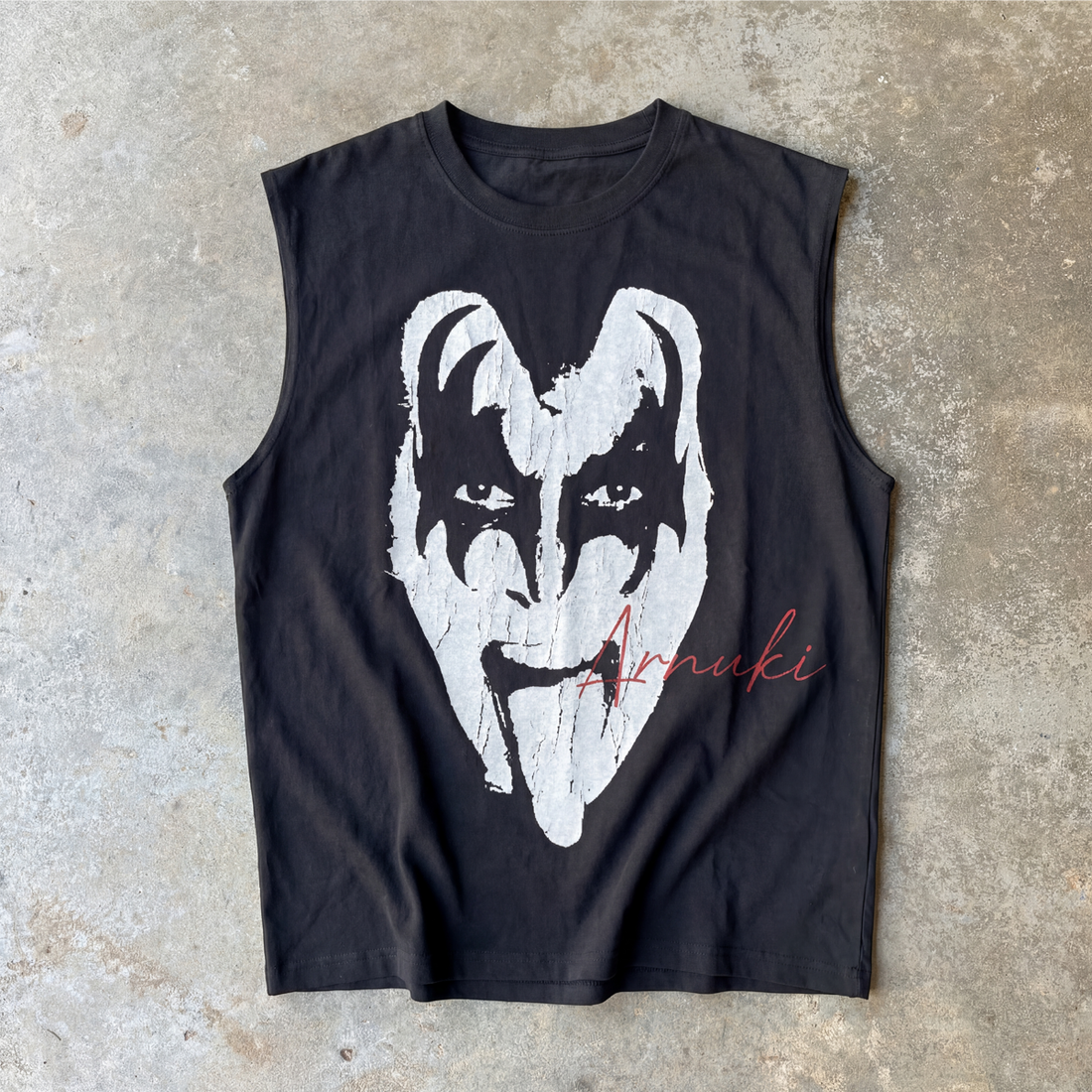 KISS Cropped Boxy Black Tank Top 280GSM Streetwear Graphic Y2K Unisex Cotton